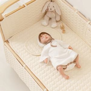 아기 인견 하트 누빔 양면 침대패드 신생아 이불 매트 유아 패드 사곚절 사용