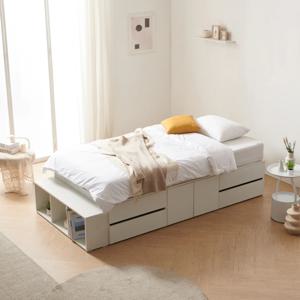 서랍과 발판수납으로 공간절약, 헤드리스 심플 침대 SS P0000BYW