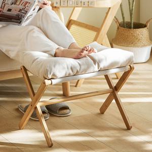 푹신한 원목 접이식 발받침대 의자 소파 풋스툴 쿠션