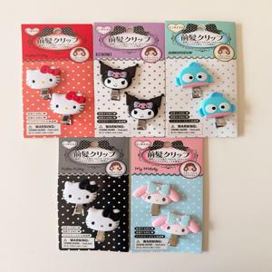 산리오 미니 세로 헤어 머리핀 앞머리 집게핀 5종 2P