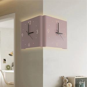 무소음 코너 스틸 벽시계 인테리어 양면 디자인 시계 거실 침실 카페 숫자 감성 모던 신혼