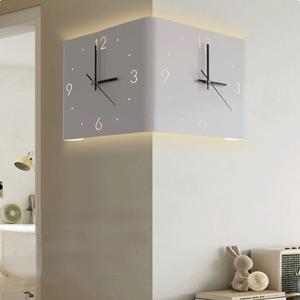 무소음 코너 인테리어 벽시계 양면 스틸 시계 거실 침실 카페 숫자 감성 모던 신혼 집들이