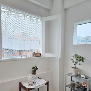 다이아 레이스 린넨 프릴 바란스 커튼 1P