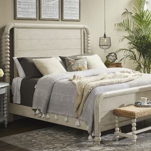 엔틱수입가구 원목 화이트그레이 퀸침대프레임 749 상단매트리스 포함상품