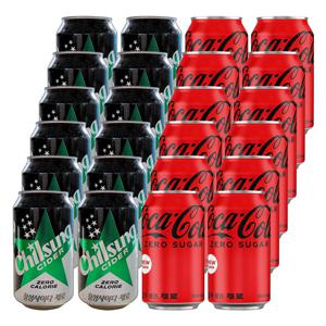355ml (업소용)칠성사이다제로+코카콜라제로 혼합 24입