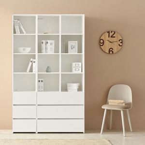 E0자재 RH2056 홈오피스 6단 책장 겸 수납장 800 (서랍셋오픈형)