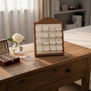 귀걸이 진열대 거치대 16구 원목 악세사리 진열대 플리마켓 매장쇼케이스