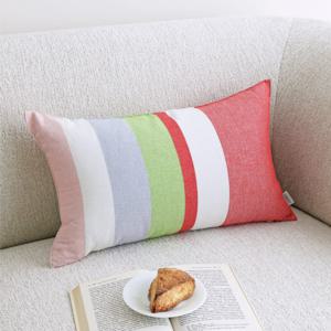 쿠션 겸 베개 커버 오가닉코튼 30x50 피치스파클링