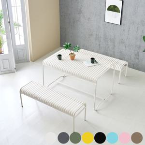 야외용 4인 테이블의자세트 철제벤치 티테이블 식탁세트 카페 테라스 정원가구 SS1323N