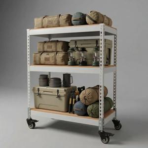 3단 이동식 바퀴 선반 철제 트롤리 북카트 세탁실 주방 펜트리 틈새 캠핑 수납 카트 앵글