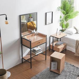 깔끔한 바퀴 이동식 오픈 수납형 화장대 스툴 소형 프리미엄 의자 1인 간이