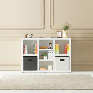 북유럽 화이트 거실 인테리어 7칸 선반 책장 디자인 도서 책꽂이 장식장