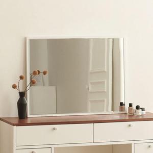 화사한 화이트 모던 화장대 거치형 스탠드 사각 거울 800 선명한 인테리어