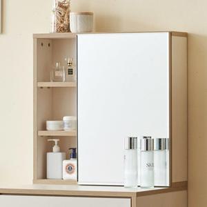 따뜻한 감성 파우더룸 인테리어 3단 거울 선반 예쁜 40대 학생 정리함 깔끔