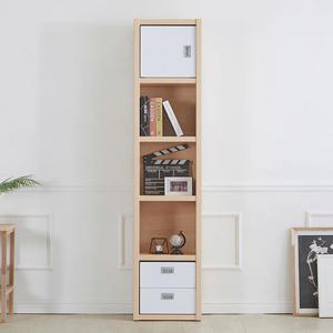 모던 화이트 메이플 다용도 5단 틈새수납장 서재 책상 공간활용 선반 슬림