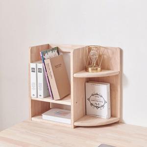 내추럴 원목 책상 위 거치형 낮은 미니 2단 책꽂이 다용도 깔끔한 서재