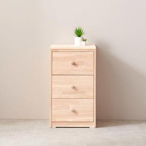 밝은 고무나무 원목 모던 3단 슬림 서랍장 고급 포인트 침실 내구성 예쁜