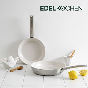 통3중 IH 이지프리즘 프라이팬 24cm (크림 세라믹_엠보)