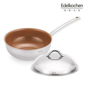 통3중 IH 이지프리즘 웍팬+뚜껑 24cm (코퍼 세라믹_엠보)
