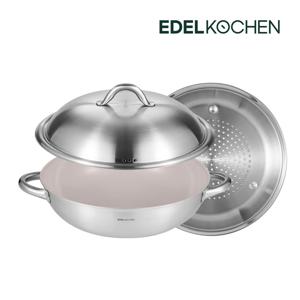 통3중 올 뉴 이지프리즘 파티웍+스티머 28cm (얼그레이 세라믹_엠보)