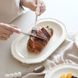 프렌치 메종 펄 오벌 피시볼 생선그릇 접시 플레이트 (L) 26cm