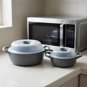 전자레인지 듀얼핸들 멀티스팀 라면 만두 밀프랩 찜기 소형중형세트