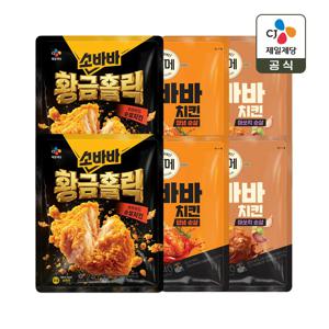 고메 소바바치킨 순살 240g x6개(황금홀릭2개+양념2개+마쏘킥2개)