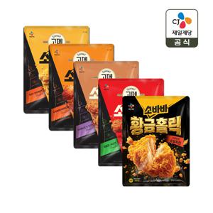 고메 소바바치킨 순살 375g (소이허니1개+양념1개+마쏘킥1개+레드핫1개+황금홀릭1개)