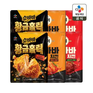 고메 소바바치킨 순살 375g x6개(황금홀릭2개+양념2개+레드핫2개)