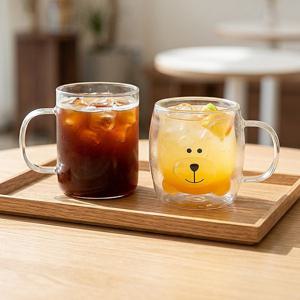 1+1 손잡이 내열 유리컵 골라담기 아이스 커피잔 글라스