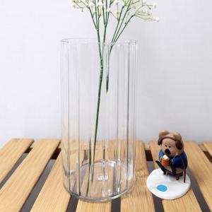 줄무늬 투명 원통 화병 5sizes