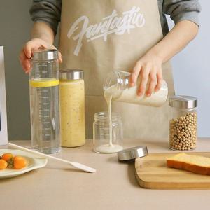 [1+1] 눈금 내열유리병 골라담기 과일청 담금주 수제청 스무디 밀폐 용기