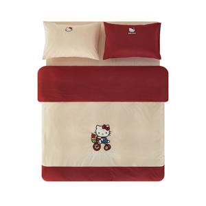 헬로키티 레드 면100 프리미엄 침구 이불 커버 세트