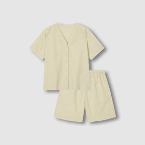 여 시어서커 브이넥 5부 파자마 세트 (4 sizes)(2 colors)