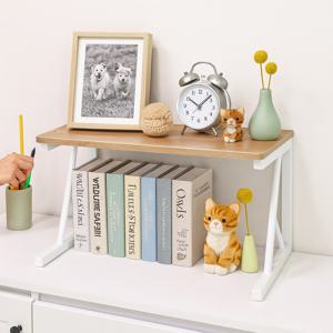 탁상용 2단선반 미니 책꽂이 다용도 수납랙 프린터받침대 선반형 데스트 정리대 원목 수납선반