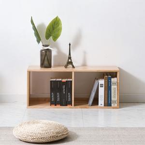 고무나무 원목 1단 2칸 공간박스 틈새 수납장 미니책장 수납가구 책장