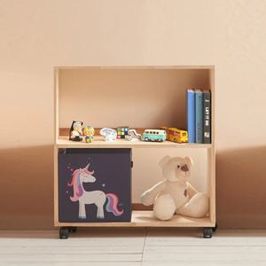 내추럴한 밝은 고무나무 원목 바퀴 이동식 2단 수납장 인테리어 서재 신혼