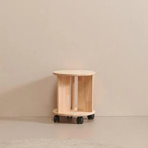 원목 나무 무빙 바퀴 원형 스툴 오픈 수납 간이 의자 식탁 보조 감성 모던