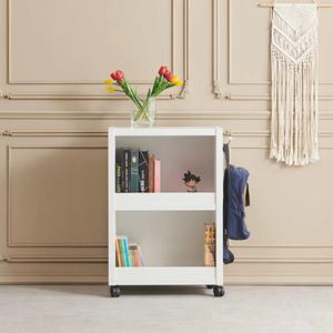 깔끔한 모던 화이트 이동식 미니 2단 선반 다용도 서재 인테리어 예쁜 책장