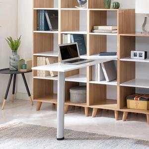 좁은 공간활용 화이트 미니 책상(선반연결형) 모던 사무실 오피스 튼튼한