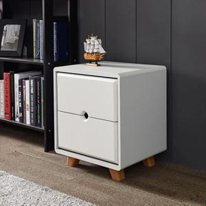 둥근 모서리 화이트 우드 틈새 2단 낮은 서랍장 심플 정리 안방 수납 예쁜