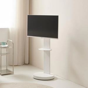 심플 미니멀 회전형 타공판 모니터 무빙 거치대 화이트 티비 다이 예쁜 랙