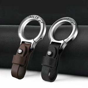 자동차 키홀더 스마트키 전용 가죽 메탈 키링 2color DD-13363