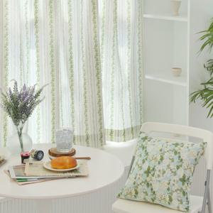 맞춤제작 애플 그린티 린넨 바란스 창문 현관 거실커튼