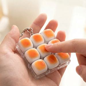 갓 구운 식빵 빵 키캡 키링 9구 클리커 클릭커 - 마시멜로 동글 빵모양 베이커리 딸깍이