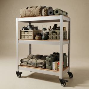 홈던트하우스 이동식 바퀴 선반 북카트 철제 트롤리 세탁실 주방 펜트리 틈새 캠핑 수납 카트