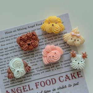 퍼피 강아지 머랭 쿠키 자석 마그넷 냉장고자석 귀여운 자석 6P