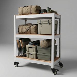 홈던트하우스 3단 이동식 바퀴 선반 북카트 철제 트롤리 세탁실 주방 펜트리 캠핑 수납 카트