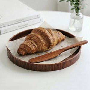 애쉬 우드 원형 우드트레이 플레이팅 브레드접시 티트레이 디저트 홈카페 나무쟁반