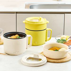 LM 더블팟 2in1 2단 투명창 멀티쿠커 라면포트 휴대용 전기 전골 냄비 찜기 세트